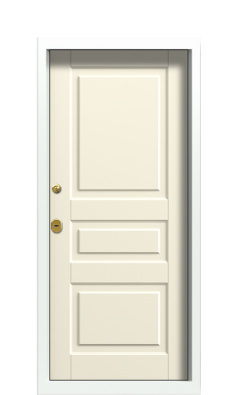 Дверь TermoPlus Collori Слоновая кость Ral 3031 Ral 9003 Багет F001 Карниз Молоток Золотая фурнитура левая 950