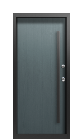 Дверь TermoWood Пепельный, Кожа графит