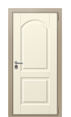 Дверь TermoWood Ral 1019 Слоновая Кость 571  вид снаружи