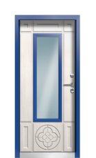 Дверь Termo Ral 5005 Граб Белый 963 вид внутри