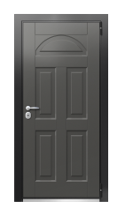 Дверь TermoWood Ral 9005 Grey Mat 305 вид снаружи