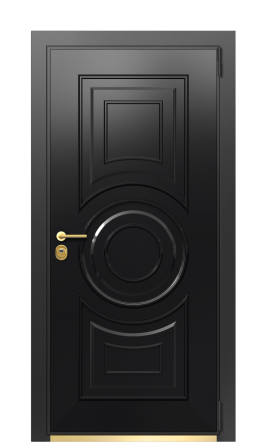 ДверьTermoWood RAL 9005, RAL 9003 Gold вид снаружи