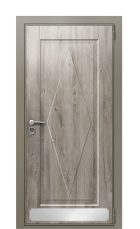 Дверь TermoWood Ral 7006 Арктическая береза 1225 вид снаружи