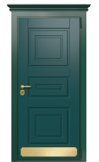 Дверь TermoWood Ral 6005 Графитовое дерево 1474 вид снаружи