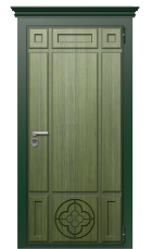 Дверь TermoWood Patina Тёмно Зелёное 269 вид снаружи