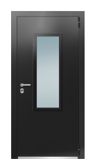 Дверь TermoPlus Ral 9005 Белый Мрамор 193 вид снаружи