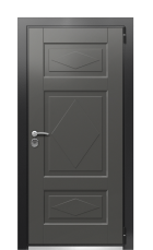 Дверь TermoWood Ral 9005 Grey Matt 303 вид снаружи