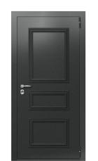 Дверь TermoPlus Ral 7043 Чёрный Гранит 80 вид снаружи