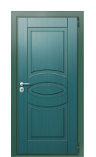 Дверь TermoWood Ral 6028 Темно-синяя 1395 вид снаружи