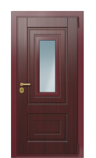 Дверь TermoWood Ral 3005 Темно-красный 1205 вид снаружи