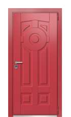 Дверь TermoWood Ral 3031 Securemme 577 вид снаружи