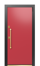 Дверь TermoWood RAL 3031, Белое дерево вид снаружи
