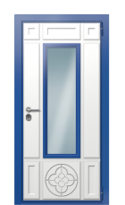 Дверь TermoWood Ral 5005 Милк 180 вид снаружи