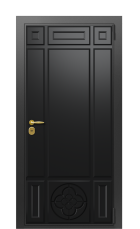 Дверь TermoWood Vesuvio Ral 9005 1514 вид снаружи