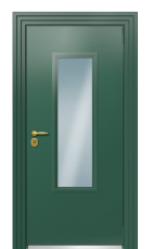Дверь TermoPlus Ral 6028 Зелёное сукно 543 вид снаружи