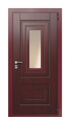 Дверь TermoWood Ral 3005 Серый Туман 1106 вид снаружи
