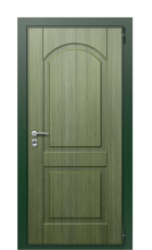 Дверь TermoWood Patina Темно-зеленое 1021 вид снаружи