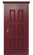 Дверь TermoPlus Ral 3005 Woodline Темно-красный  2726 вид снаружи