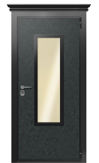 Дверь TermoWood Ral 9005 Terma Premium Черный гранит 2649 вид снаружи