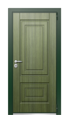Дверь TermoWood Patina Тёмно Зелёное 424 вид снаружи