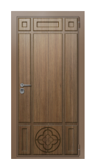 Дверь TermoWood Ral 8025 Тик 1262 вид снаружи