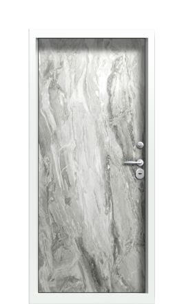 Входная дверь TermoWood Ral 9003 Белый мрамор (глянец) 1389