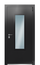 Дверь TermoPlus Ral 9005 Арктическая Берёза 962 вид снаружи