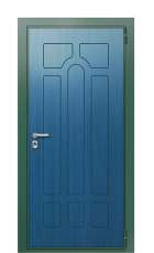Дверь TermoWood Ral 6028 Темно-синяя 1032 вид снаружи