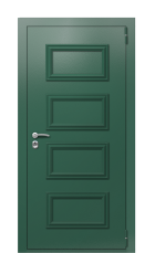 Дверь TermoPlus Decoline Premium Арктическая береза F011 Багет F011 Ral 6028 Ral 7009 правая 880 вид снаружи