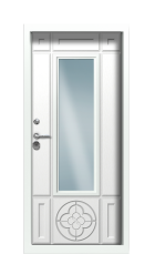 Дверь Termo Collori Ral 7006 Ral 9003 Стеклопакет с решетками Азия левая 880 вид внутри