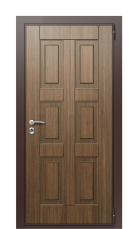 Дверь TermoWood Woodline кофейное дерево тик F008 вид снаружи