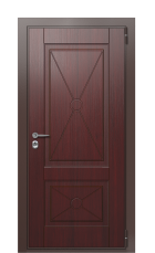 Дверь TermoWood Ral 8017 Темно-красный 1080 вид снаружи
