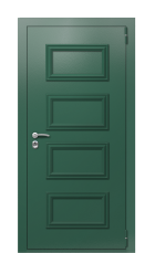 Дверь TermoPlus Decoline Premium Арктическая береза F011 Багет F011 Ral 6028 Ral 7009 правая 880 вид снаружи
