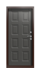 Дверь Termo Decoline Premium Gray matt Багет F002 Bronze правая вид внутри