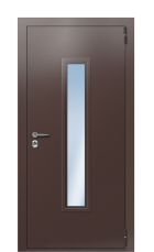 Дверь TermoPlus Ral 8017 Темный Мрамор (глянец) 1405 вид снаружи