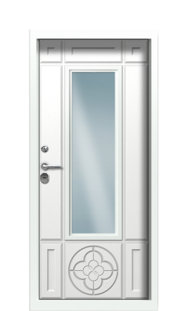Входная дверь TermoWood Collori Ral 7006 Ral 9003 Стеклопакет с решетками Азия левая 950