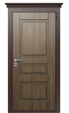 Дверь TermoWood Woodline палисандр tobacco, хром вид снаружи