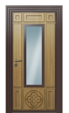 Дверь TermoWood Ral 8017 Дуб светлый 173 вид снаружи