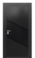 Дверь TermoWood Vesivio Ral 9005 736 вид снаружи
