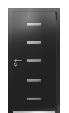 ДверьTermoPlus Ral 9005 Дымчатое Дерево 984 вид снаружи
