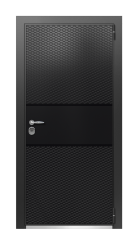 Дверь TermoWood Vesuvio Ral 9005 730 вид снаружи