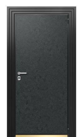 Дверь TermoWood Ral 9005 Чёрный гранит 654