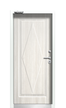 Дверь TermoPlus Дверь Woodline Белая эмаль С008 RAL 9003