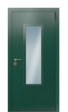 Дверь TermoPlus Ral 6005 Графитовое дерево 1002 вид снаружи