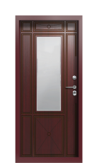 Дверь Termo Ral 3005 Woodline Темно-красный 2499 вид внутри