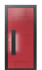 Дверь TermoWood Collori RAL 3031, Collori RAL 9003 вид снаружи
