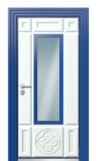 Дверь TermoWood Ral 5005 Ral 9003 140 вид снаружи
