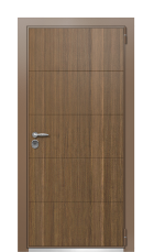Дверь TermoWood Ral 8025 Тик 23 вид снаружи