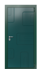 Дверь TermoWood Ral 6005 Зеленое сукно 1253 вид снаружи