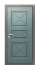 Дверь TermoWood Ral 7009 Пепельный 1088 вид снаружи